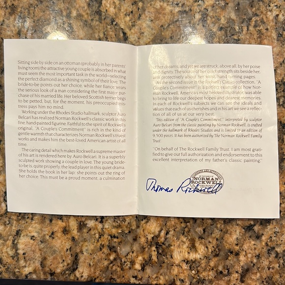 Limited edition “A Couple’s Commitment” in Rockwell’s Classics Collection - Picture 11 of 14